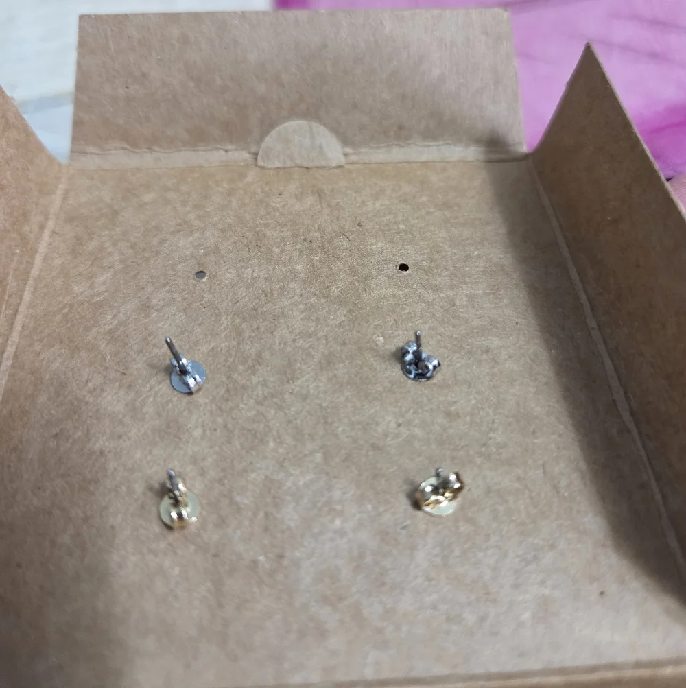 Coach Heart Stud Earrings Set - Gold & Silver W/ Accessories EUC - Picture 8 of 8